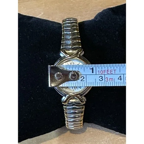 Timex watch women's elastic band Gold Silver Tones Circle Face classic casual - Picture 10 of 12